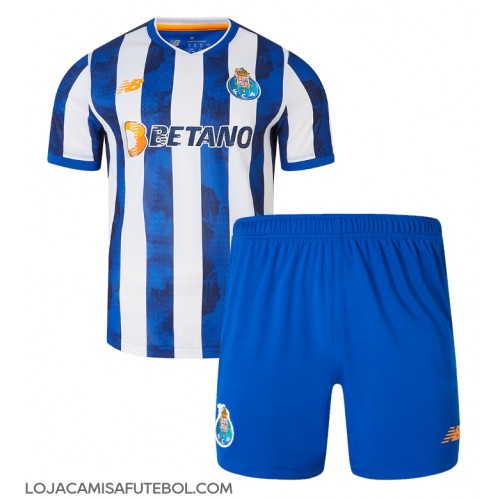 Camisa de Futebol Porto Equipamento Principal Infantil 2024-25 Manga Curta (+ Calças curtas)